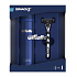 Gillette Mach3 holiaci strojček + náhradné hlavice 1 kus + gél na holenie 200 ml, kozmetická sada, pre mužov