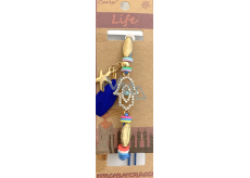 Albi Šperky náramok pletený Hamsa dobrý, spokojnosť, ochranný amulet, střapec ochrana, energia 1 kus rôzne farby