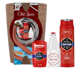 Old Spice Captain deodorant 50 ml + sprchový gél 3v1 na tvár, telo a vlasy 250 ml + voda po holení 100 ml + drevený barel, kozmetická sada pre mužov