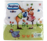 Regina Papierové obrúsky 1 vrstva 33 x 33 cm 20 kusov Veľkonočné bozkávanie zajačikov