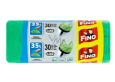 Fino Color Sáčky do odpadkového koša s ušami zelený 8 mikrometrov, 35 litrov, 49 x 60 cm, 30 kusov