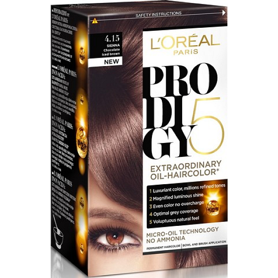 Loreal Paris Prodigy 5 farba na vlasy 4.15 ľadová čokoláda