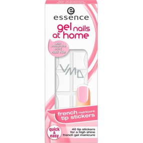 Essence Gél Nails At Home French Manicure Tip Stickers nálepky na špičky nechtov 01 Natural White 40 kusov