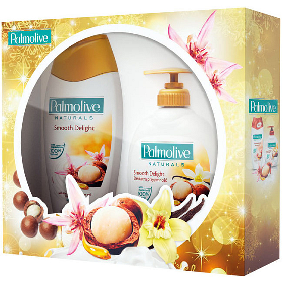 Palmolive Naturals Vanilková starostlivosti tekuté mydlo Vanilla & Macadamia Oil 300 ml + sprchový gél 250 ml, kozmetická sada