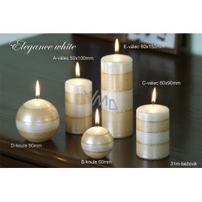 Lima Elegance White sviečka béžová 60 x 90 mm 1 kus