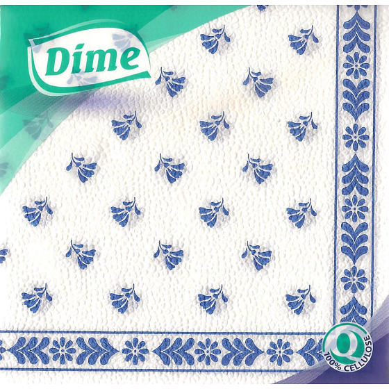 Dime Papierové obrúsky 1 vrstvové 30 x 30 cm 45 kusov modrý potlač
