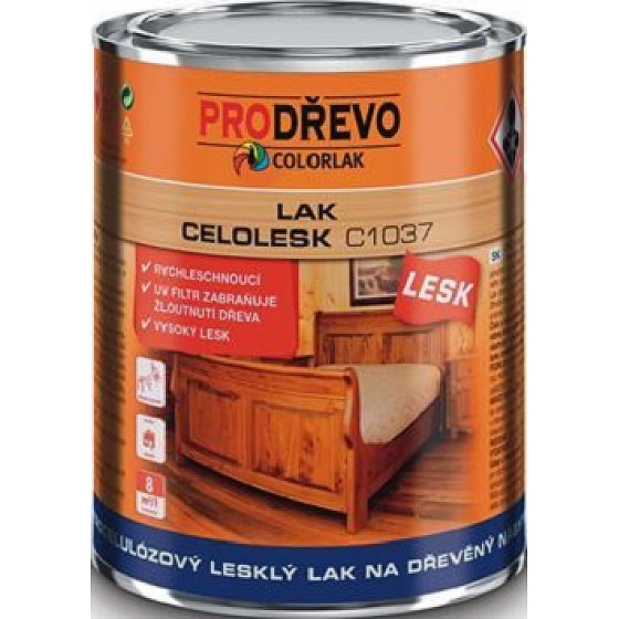 Colorlak Celolesk C1037 nitrocelulózový lesklý lak na drevený nábytok 0,35 l