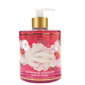Jeanne en Provence Pivoine Féérie - Pivonková víla umývací gél na ruky dávkovač 500 ml