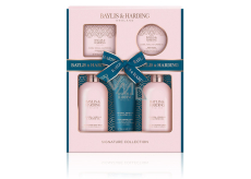 Baylis & Harding Jojobový, vanilkový a mandľový olej, prací gél 300 ml + sprchový krém 300 ml + krém na ruky a telo 130 ml + toaletné mydlo 150 g + telové maslo 100 ml, kozmetická sada pre ženy