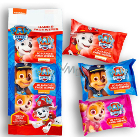 Paw Patrol Vlhčené obrúsky na ruky a tvár 3 x 10 kusov