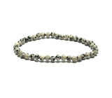 Jaspis Dalmatín náramok elastický prírodný kameň, guľôčka 4 mm / 19 cm, kameň pozitívnej energie