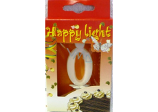 Happy light Tortová sviečka číslica 0 v krabičke