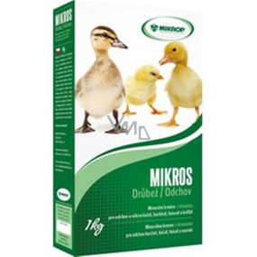 Mikros Hydina doplnkové minerálne krmivo s vitamínmi pre odchov a výkrm kurčiat, kačica, húsat a morčiat 1 kg