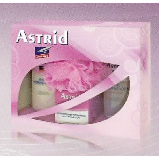 Astrid Intensive čistiace pleťové mlieko pre suchú a citlivú pleť 200 ml + čistiaca pleťová voda pre suchú a citlivú pleť 200 ml + regeneračný krém proti vráskam s Q10 50 ml, kozmetická sada