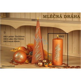 Lima Mliečna dráha sviečka oranžová valec 60 x 150 mm 1 kus
