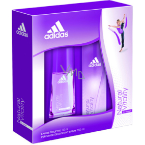 Adidas Natural Vitality toaletná voda 30 ml + dezodorant sprej 150 ml, pre ženy darčeková sada
