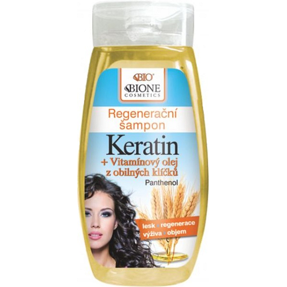 Bione Cosmetics Keratín & Obilné klíčky regeneračný šampón pre všetky typy vlasov 260 ml