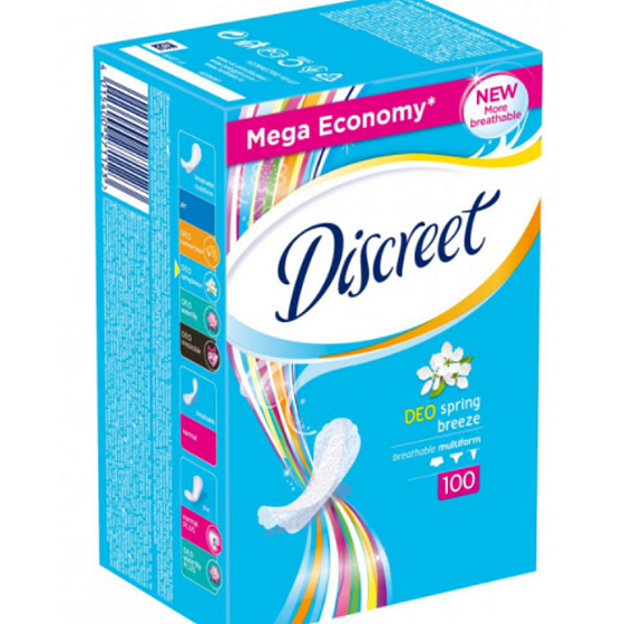 Discreet Deo Spring Breeze slipové intímne vložky pre každodenné použitie 100 kusov