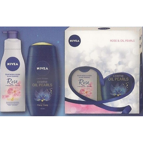 Nivea Body Rose telové mlieko 200 ml + sprchový gél 250 ml, kozmetická sada