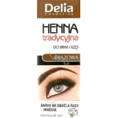 Delia Cosmetics Henna farba na obočie a mihalnice Hnedá 2 g