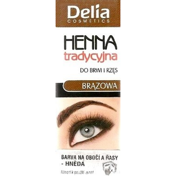 Delia Cosmetics Henna farba na obočie a riasy Hnedá 2 g