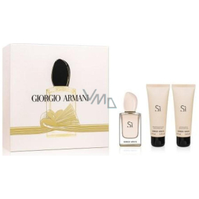 Giorgio Armani Sie Eau de Parfum toaletná voda pre ženy 50 ml + sprchový gel 75 ml + telové mlieko 75 ml, darčeková sada