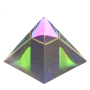 Krištáľové sklo Pyramída s farebným pokovom 40 mm