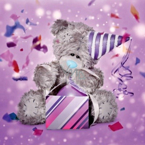 Me to You Prianie do obálky 3D Medveď s narodeninovým čepcom 15,7 cm × 15,7 cm