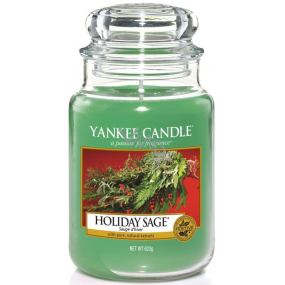 Yankee Candle Holiday Sage Classic - Vianočný šalvia vonná sviečka Classic veľká sklo 623 g