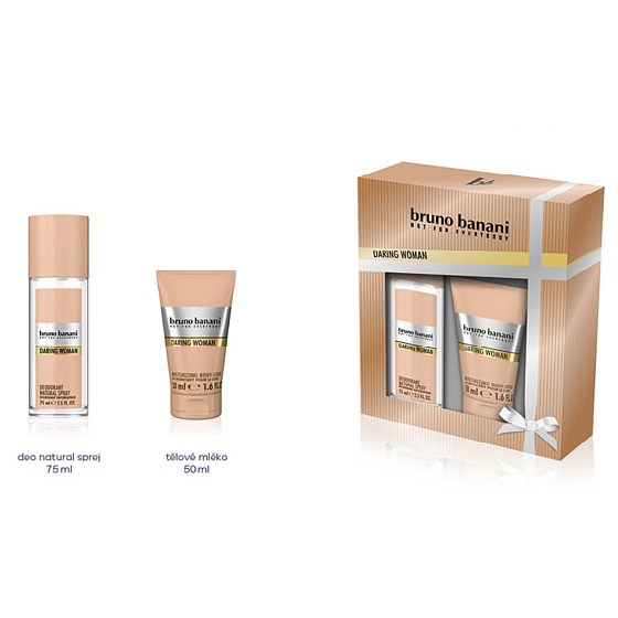 Bruno Banani Daring parfumovaný dezodorant sklo pre ženy 75 ml + telové mlieko 50 ml, kozmetická sada