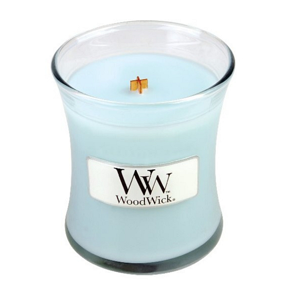 Woodwick Pure Comfort - Čistota a pohodlie vonná sviečka s dreveným knôtom a viečkom sklo malá 85 g