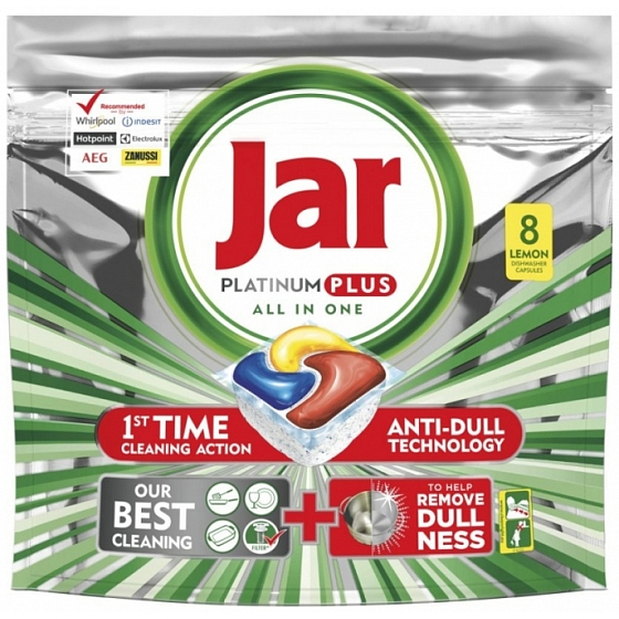 Jar Platinum Plus All in One Lemon Kapsule do umývačky riadu 8 kusov