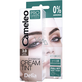 Delia Cosmetics Cameley Progreen krémová profesionálna farba na obočie, bez amoniaku 4.0 Brown - hnedá 15 ml