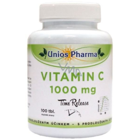 Uniospharma Vitamín C 1000 mg Time Released doplnok stravy pri zvýšenej telesnej záťaži, prispieva k normálnej funkcii imunitného systému 100 tabliet