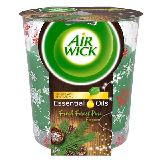 Air Wick Essential Oils Fresh Forest Pine - Borovicový lesk vonná sviečka v skle 105 g