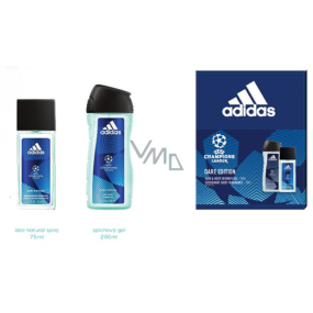Adidas UEFA Champions League Dare Edition VI parfumovaný deodorant sklo pre mužov 75 ml + sprchový gél 250 ml, kozmetická sada