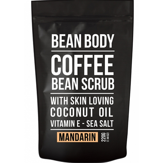 Bean Body Manukový Mandarin telový peeling z kávových zŕn pre mužov 220 g