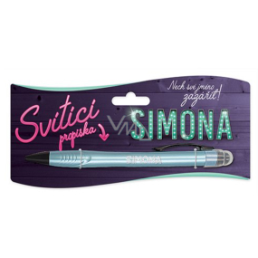 Nekupto Svietiace pero s menom Simona, ovládač dotykových nástrojov 15 cm