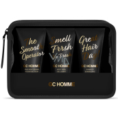 Grace Cole GC Homme umývací gél 50 ml + šampón 50 ml + pena do kúpeľa 100 ml + toaletná taštička, kozmetická sada pre mužov