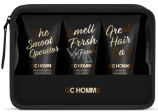 Grace Cole GC Homme umývací gél 50 ml + šampón 50 ml + pena do kúpeľa 100 ml + toaletná taštička, kozmetická sada pre mužov
