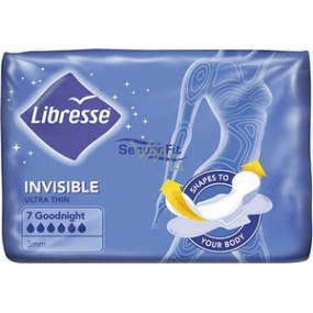 Libresse Invisible Goodnight intímne vložky s krídelkami 7 kusov