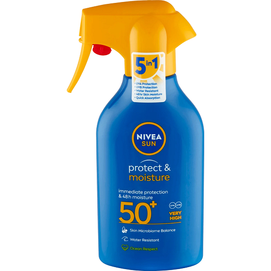 Nivea Sun Protect & Moisture OF50 Hydratačný sprej na opaľovanie 270 ml