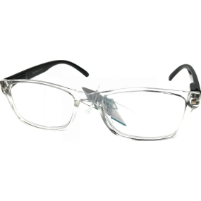 Berkeley Dioptrické okuliare na čítanie +2,5 plastové priehľadné, čierne stranice 1 kus MC2166
