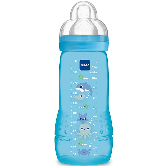 Mam Baby Bottle dojčenská fľaša pre deti Modrá 4+ mesiace 330 ml