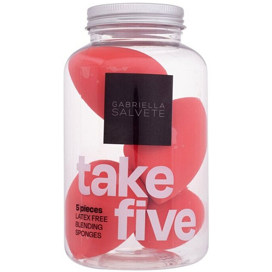 Gabriella Salvete Take Five mäkká hubka na pohodlné nanášanie make-upu červená 5 kusov