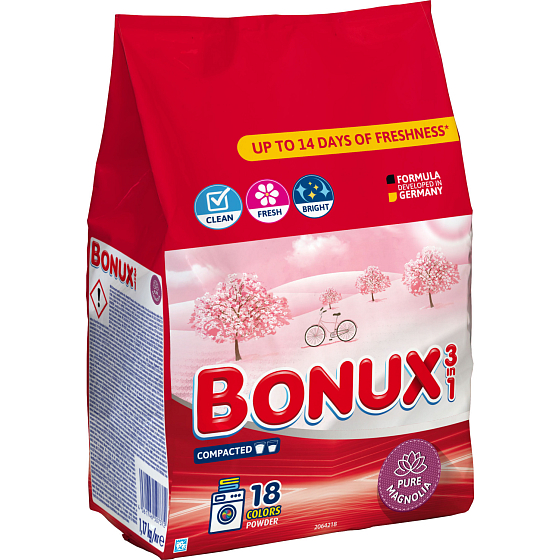 Bonux prací prášok Color Pure Magnolia 1,17 kg, 18 dávok