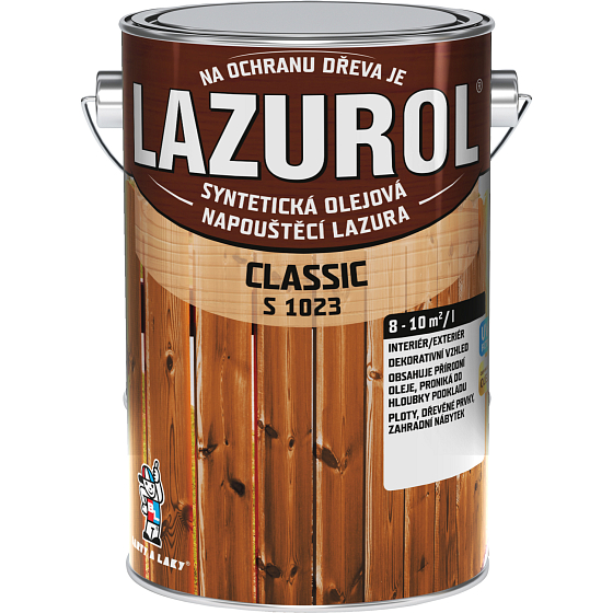 Lazurol Classic S1023 tenkovrstvá lazura na drevo s obsahom olejov, 0080 mahagón, 4 l
