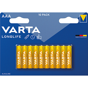 Varta Longlife AAA alkalické batérie, 10 ks