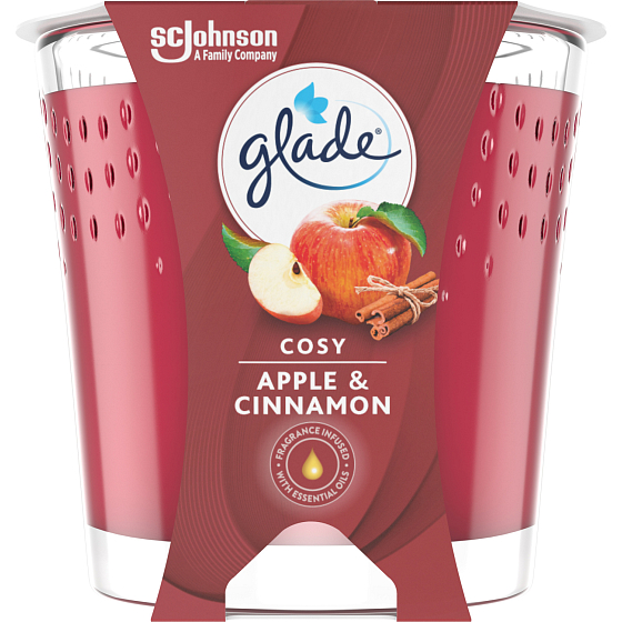 Glade svíčka vonná Cosy Apple & Cinnamon, 129 g