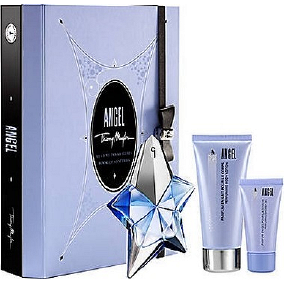 Thierry Mugler Angel toaletná voda pre ženy 25 ml + telové mlieko 100 ml + sprchový gél 30 ml + telový krém 10 ml, darčeková sada